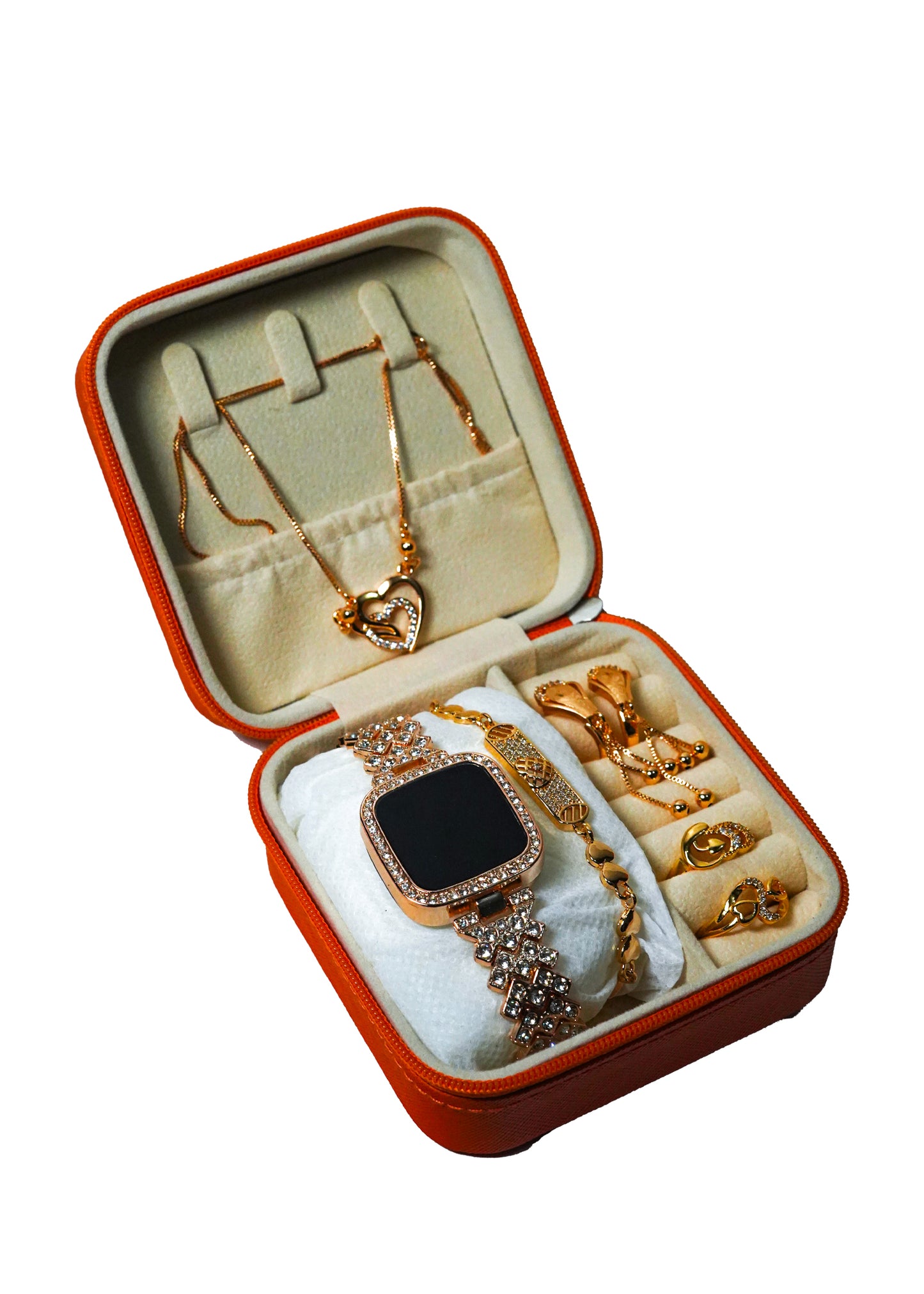 Luxury Accessories Gift Box Set For Ladies Watch, Rings, Necklace, Earrings, Bracelet
