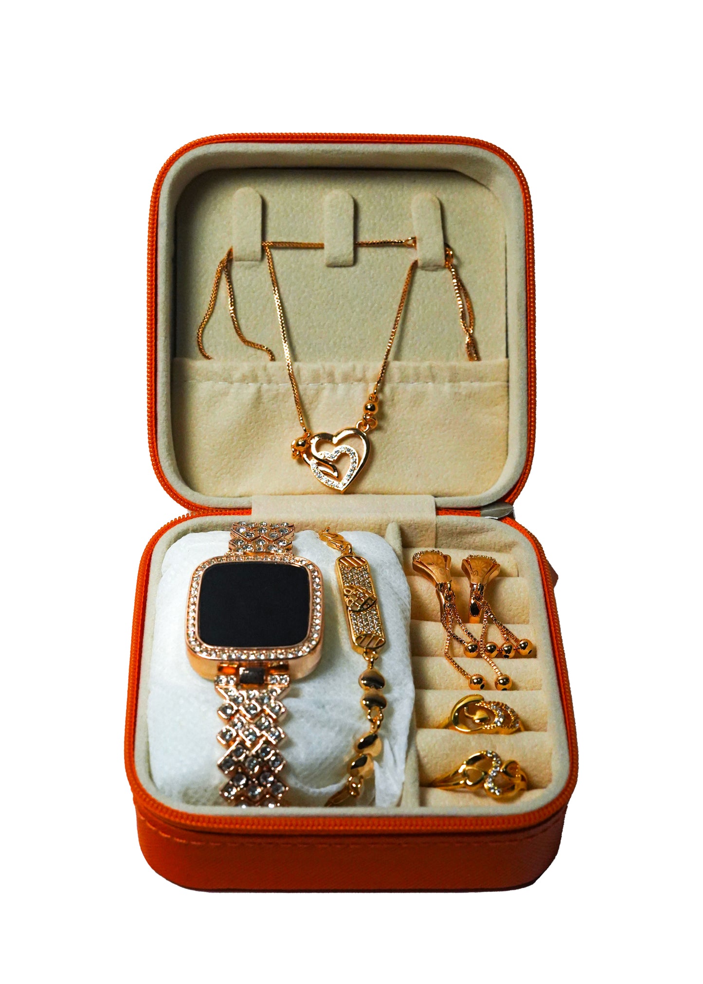 Luxury Accessories Gift Box Set For Ladies Watch, Rings, Necklace, Earrings, Bracelet