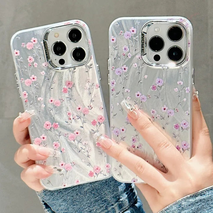 【 COD+Free Shipping 】Beauty Flower Feather Phone Case for iPhone 16 15 11 13 12 14 Pro Max 13Pro 14Pro 15Pro 12Pro Max Case Silicone Cute Smile Bling Colorful Protector Shockproof Hard Cover